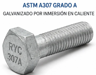Perno ASTM A307 Grado A galvanizado por inmersión en caliente