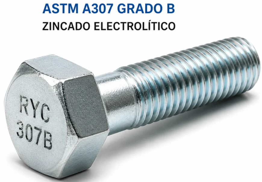 Perno ASTM A307 Grado B con zincado electrolítico