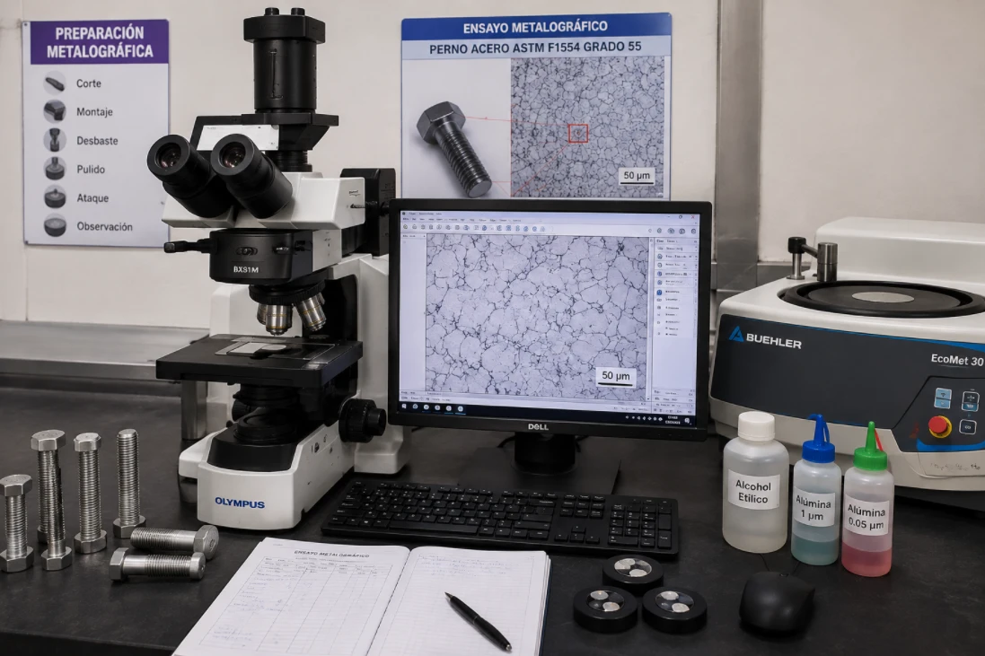 Análisis metalográfico en el laboratorio de ensayo de materiales
